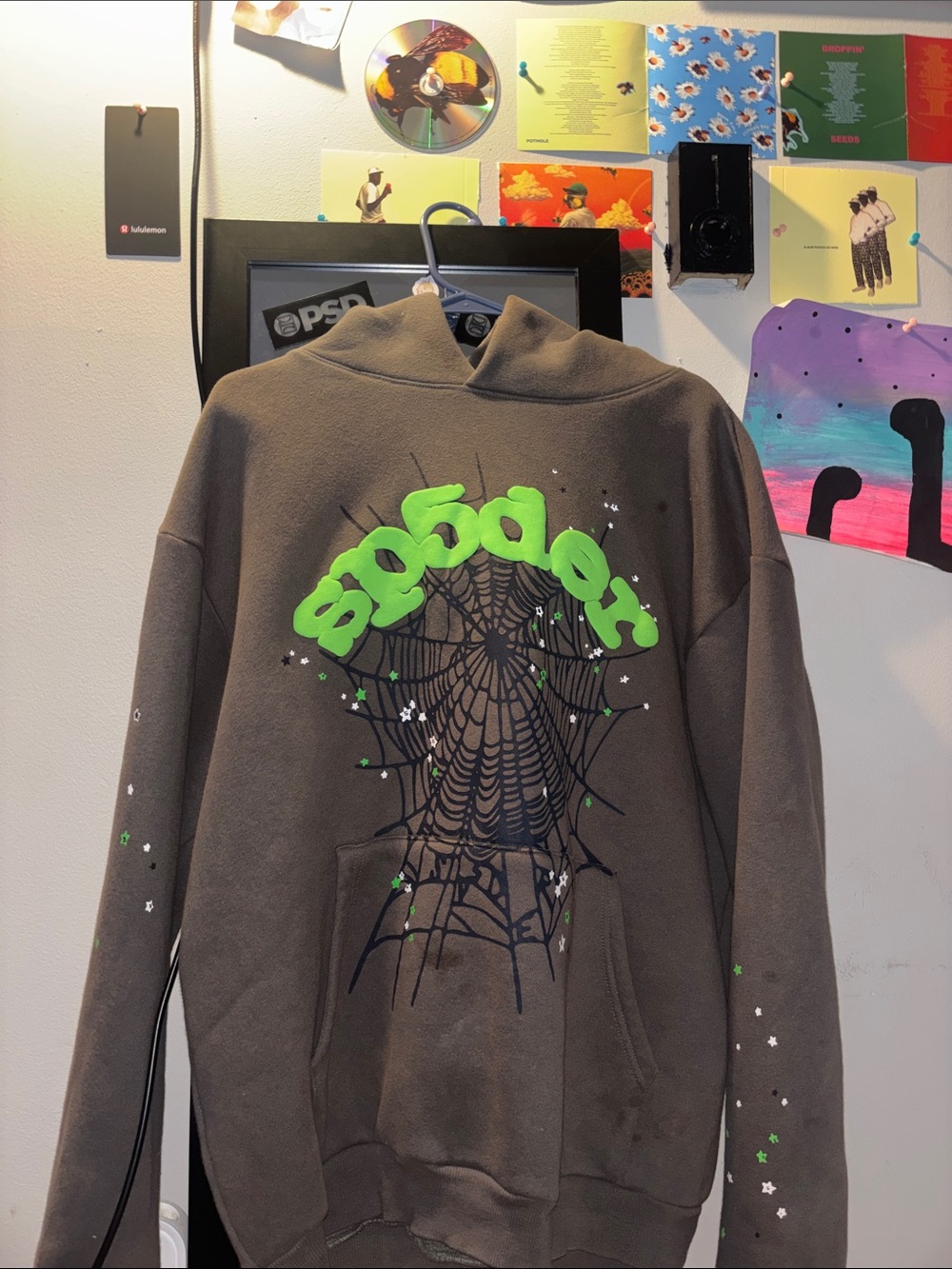 Sp5der Wait Web Hoodie 'Slate Grey' 2023